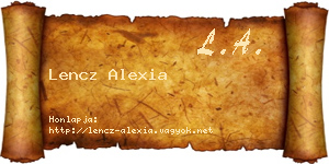 Lencz Alexia névjegykártya